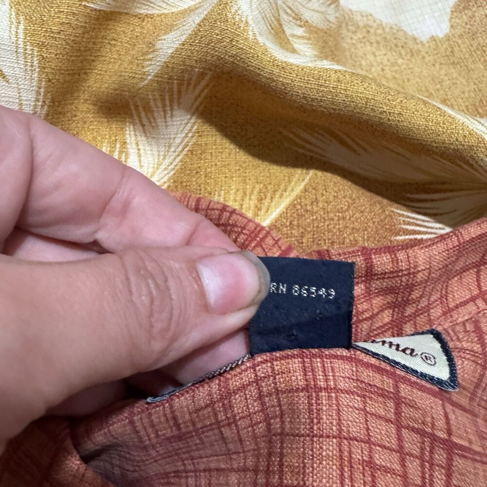 Men's Tommy Bahama Silk Orange & Red Palm Tree Cocktail Shirt Medium - Picture 10 of 11